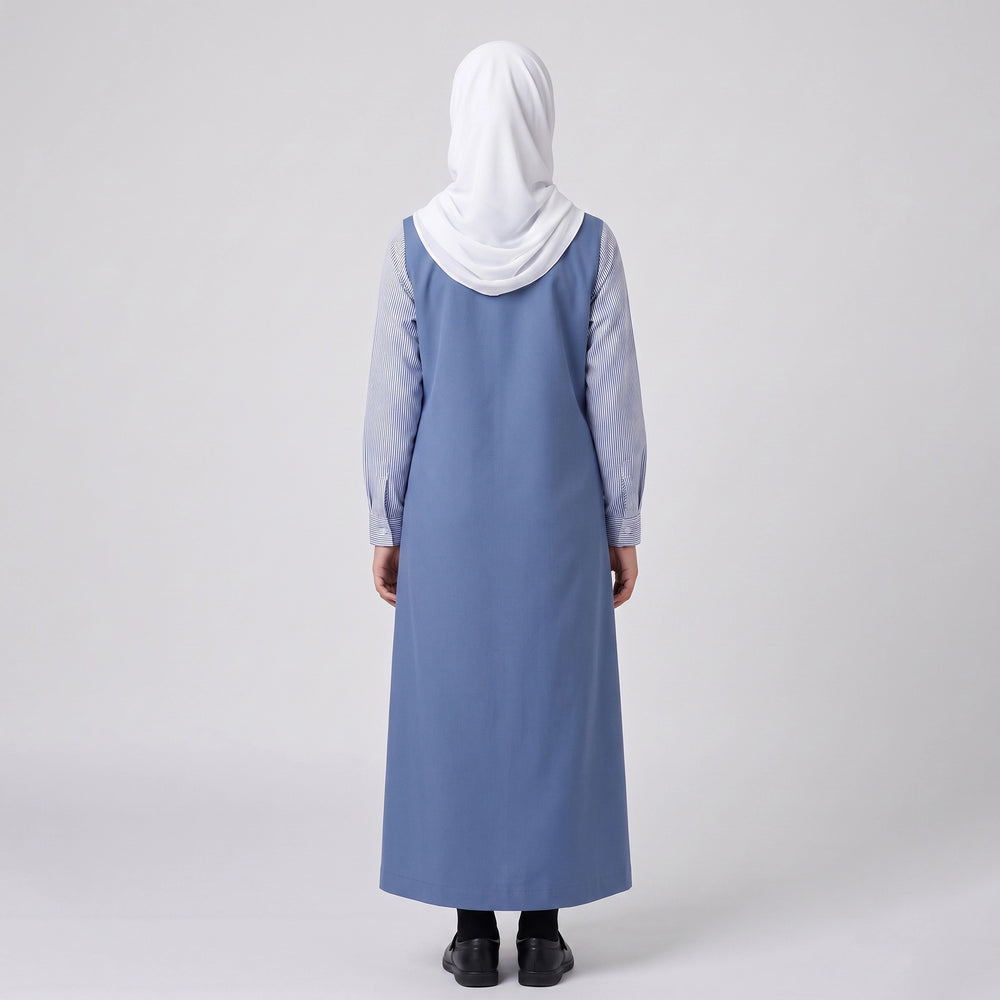 Girls Plain Collar Maxi Dress