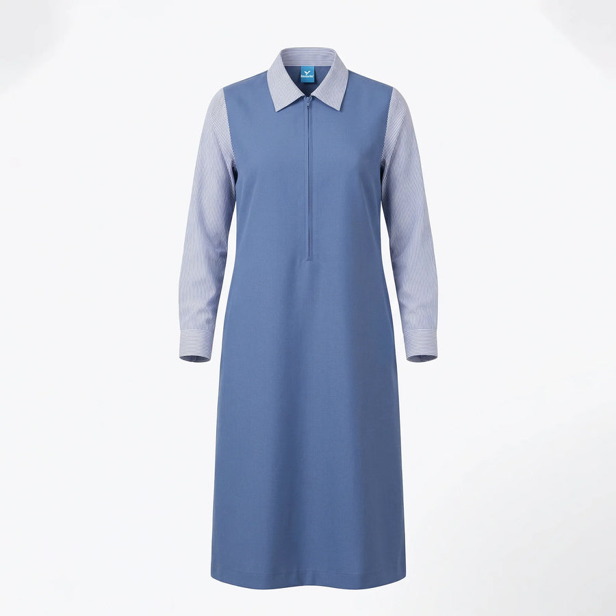 Girls Plain Collar Maxi Dress